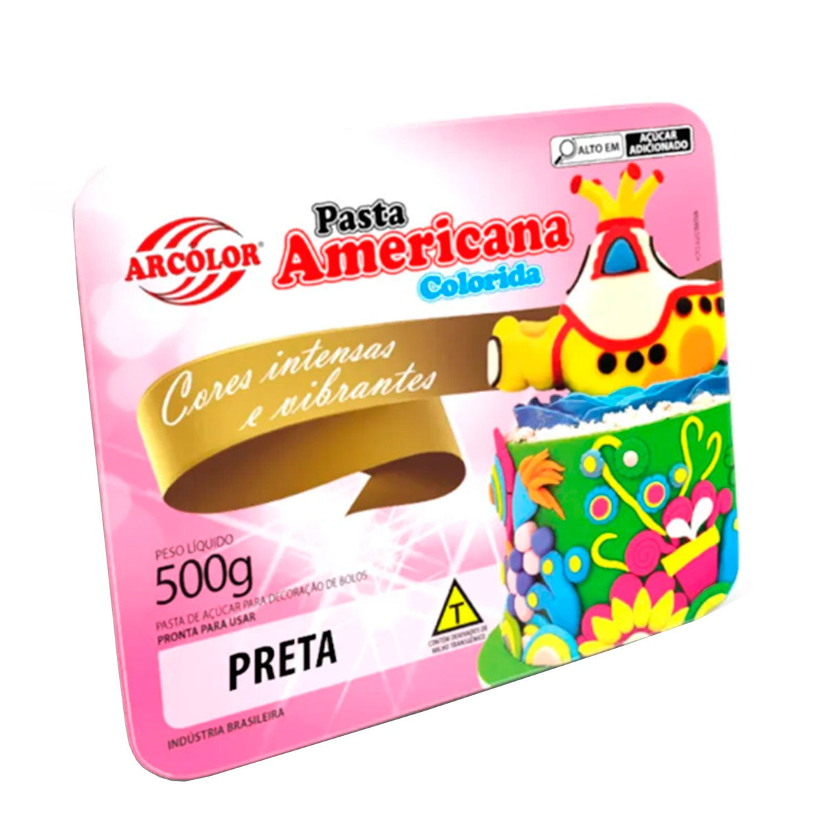 Pasta Americana Colorida Preta 500g - Arcolor