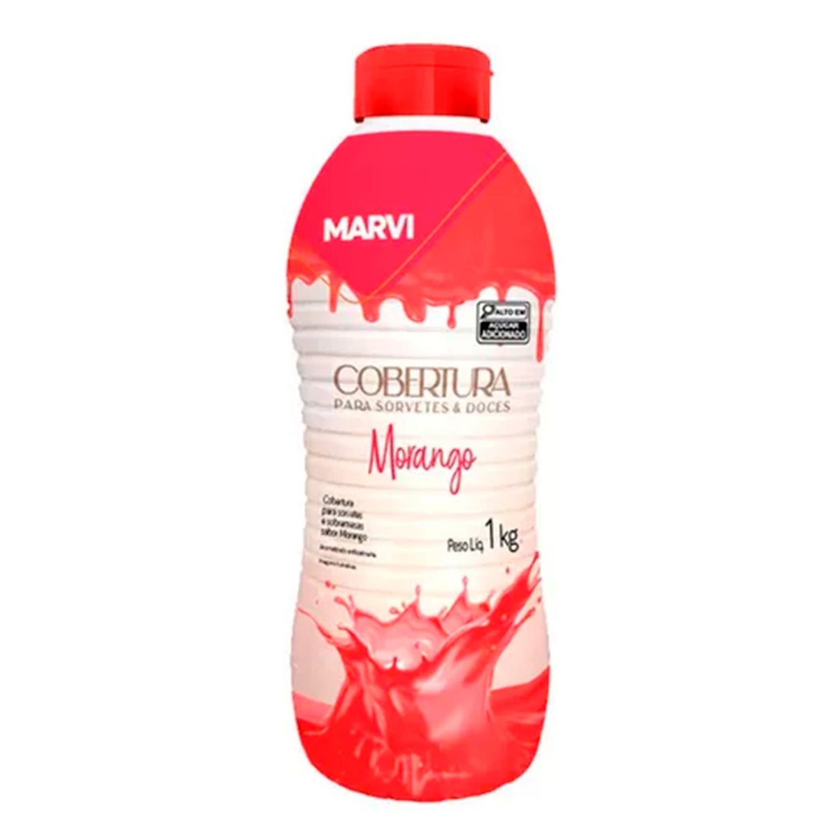 Cobertura Para Sorvete e Doces Morango 1kg - Marvi