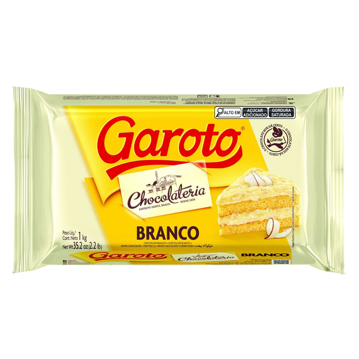 Chocolate Branco em Barra 1kg - Garoto