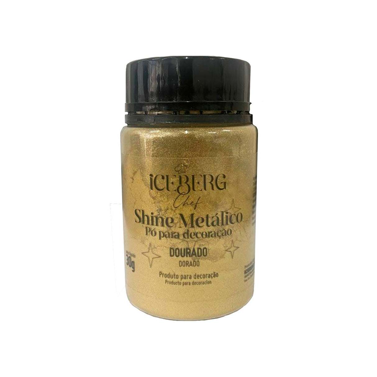 Pó Para Decoração Dourado Shine Metálico 30g - Iceberg Chef
