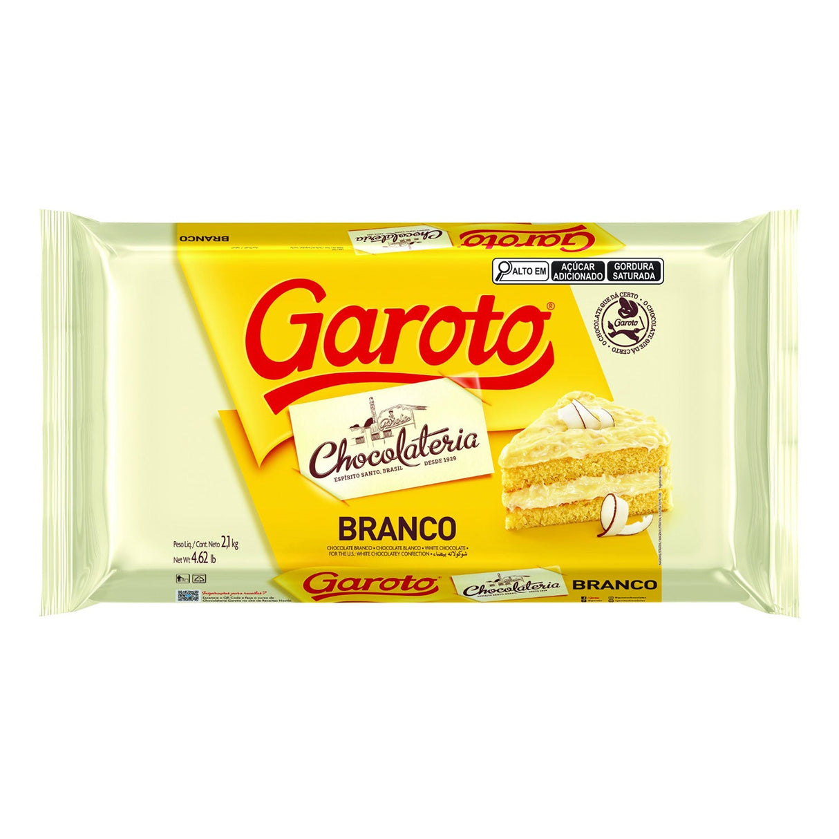 Chocolate Branco Em Barra 2,1kg - Garoto