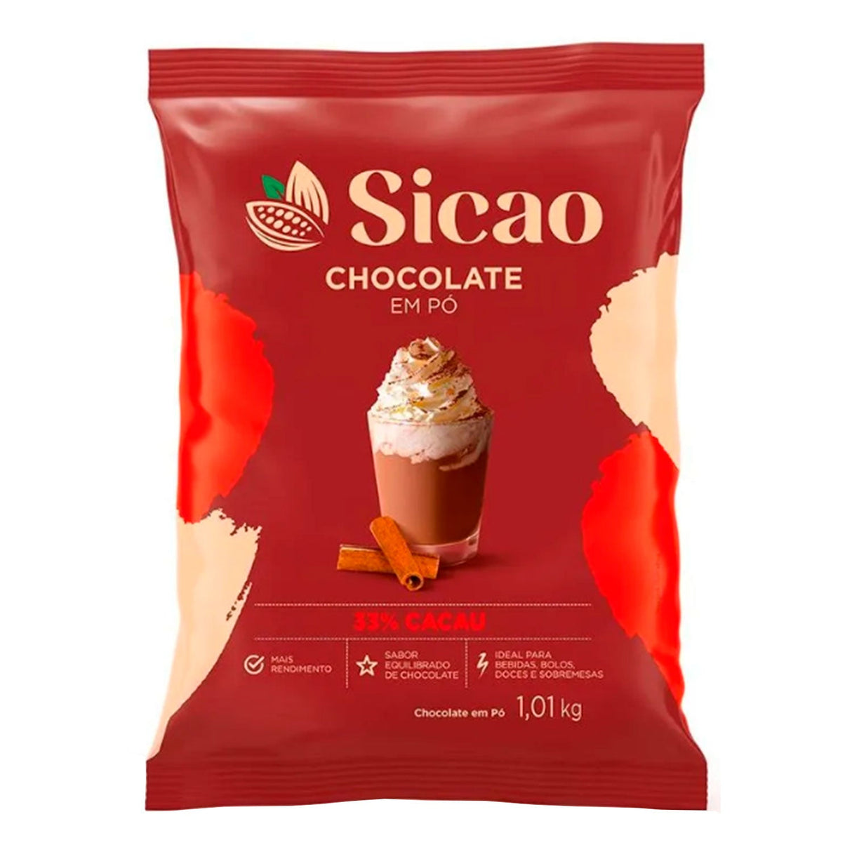 Chocolate em Pó 33% Cacau - 1,01Kg - Sicao
