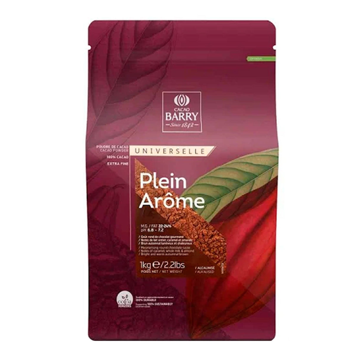Cacau em Pó Plein Arôme 100% - 1Kg - Cacao Barry