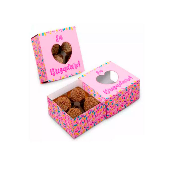 Embalagem Para 4 Brigadeiros Eu Love Un - Sulformas