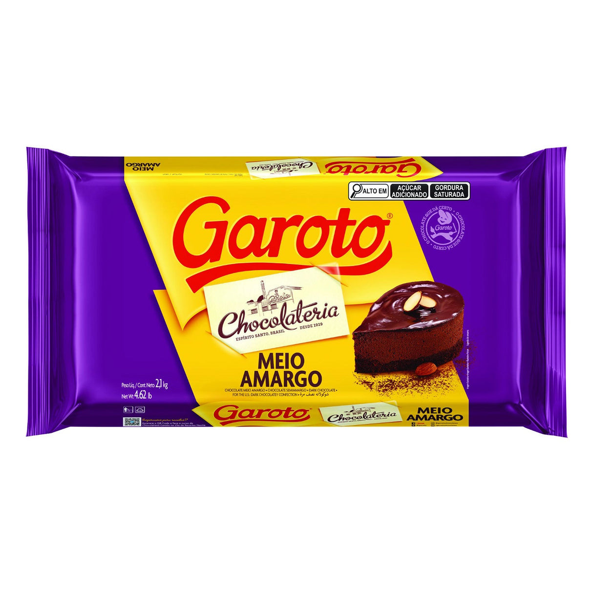Chocolate Meio Amargo em Barra 2,1kg - Garoto