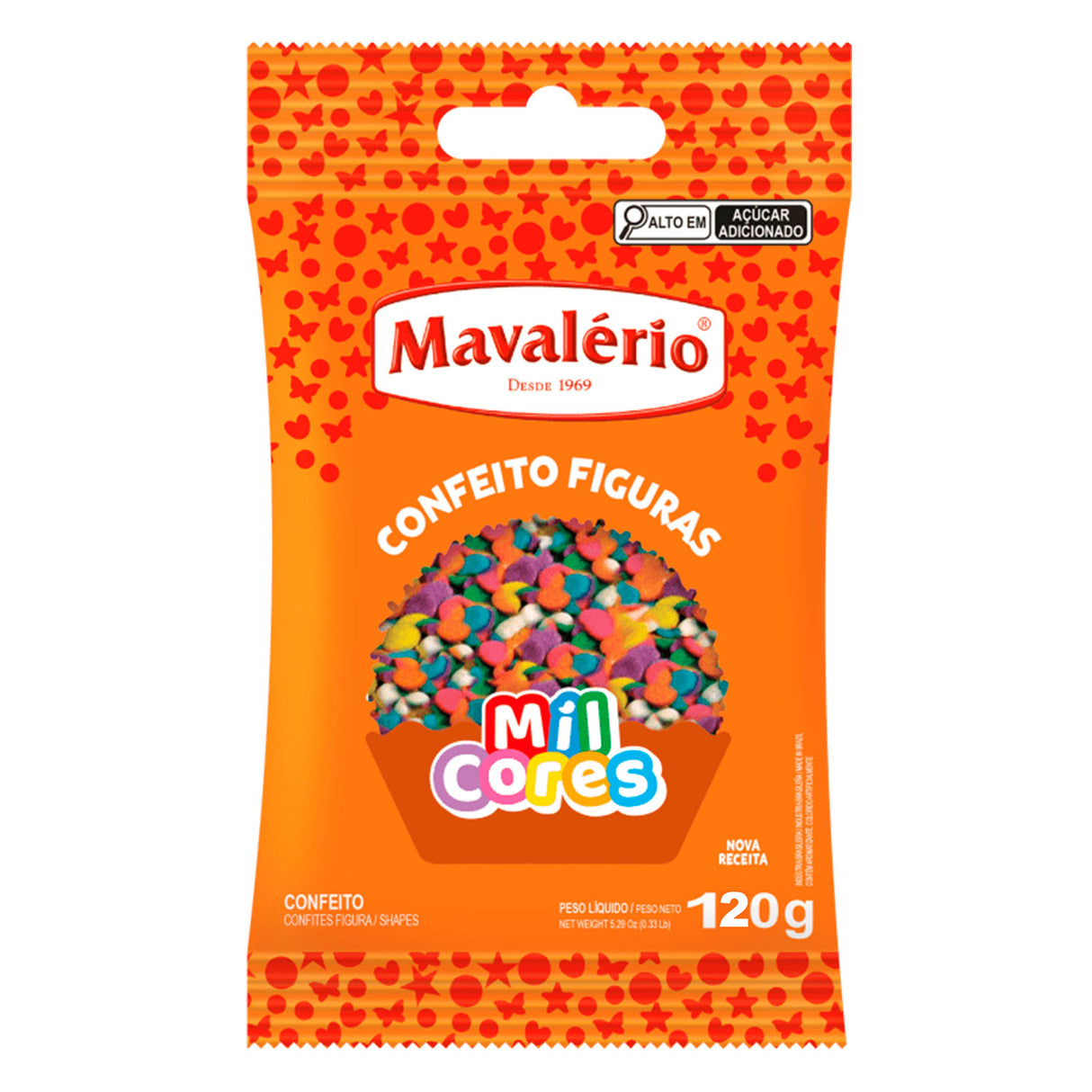 Confeito Figuras Confete 120g - Mavalério