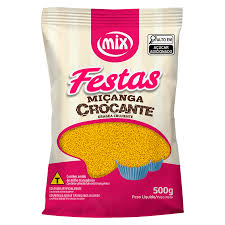 Confeito Miçanga Crocante Amarelo - 500g - Mix
