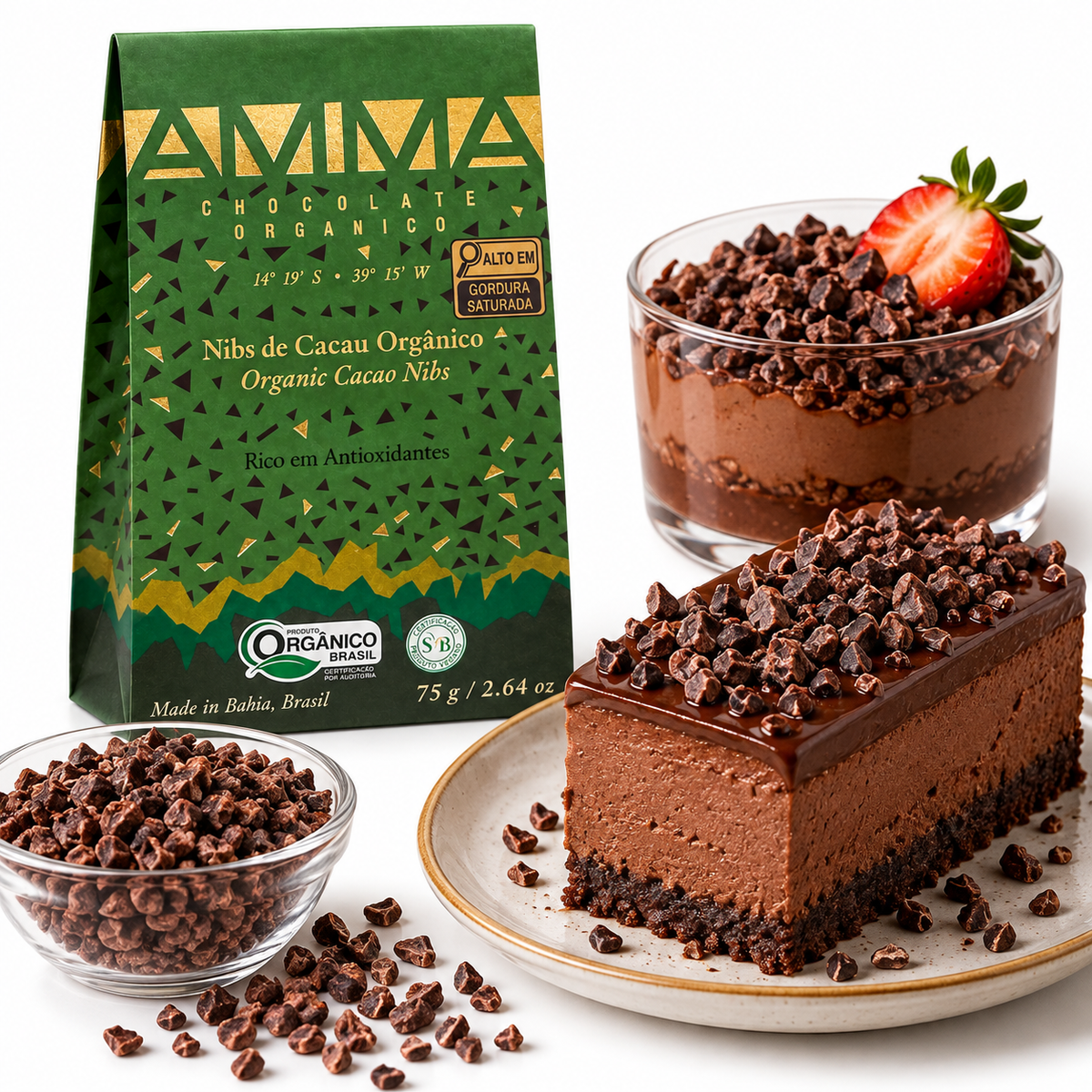 Nibs de Chocolate Orgânico - 75g - Amma