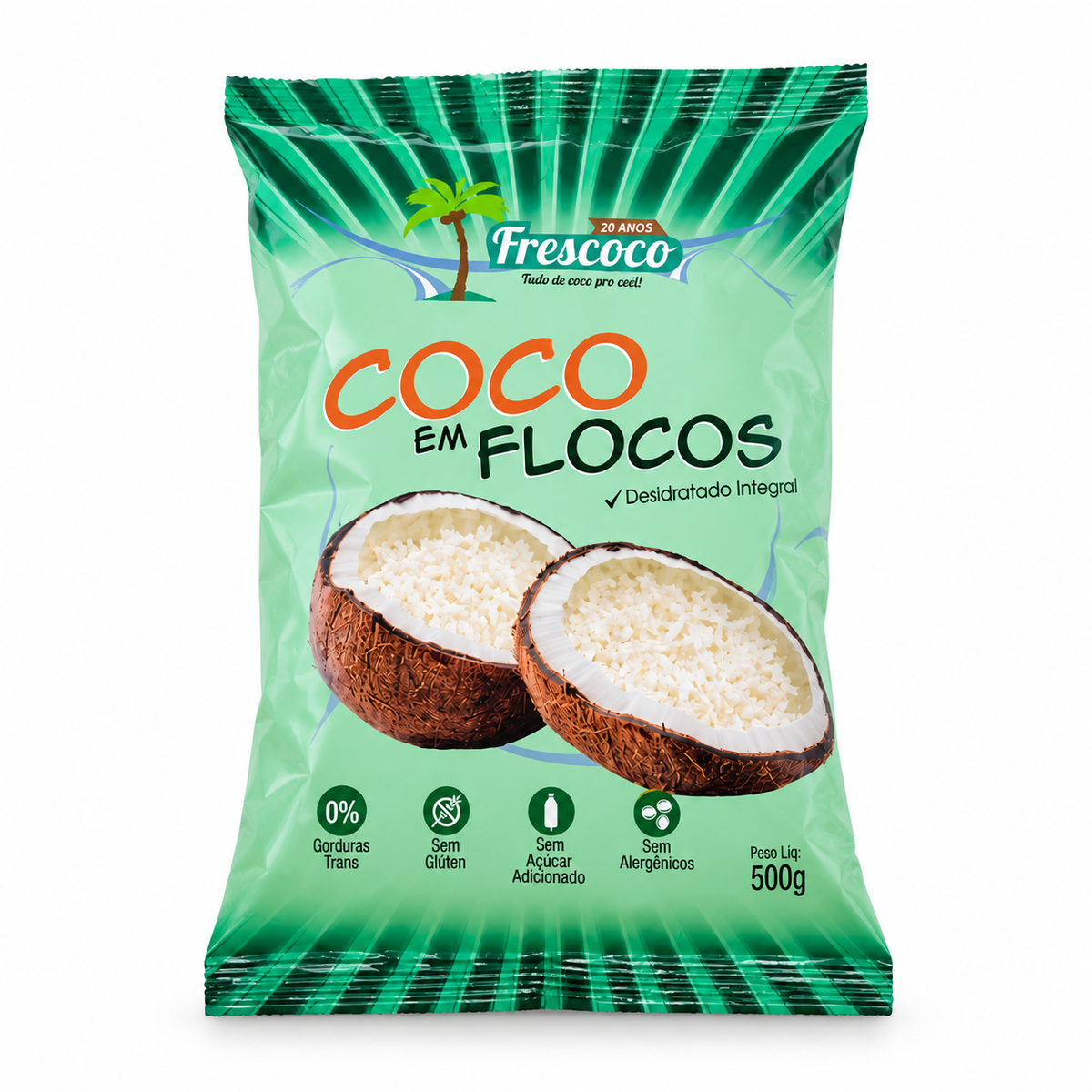 Coco em Flocos Integral - 500g - Frescoco