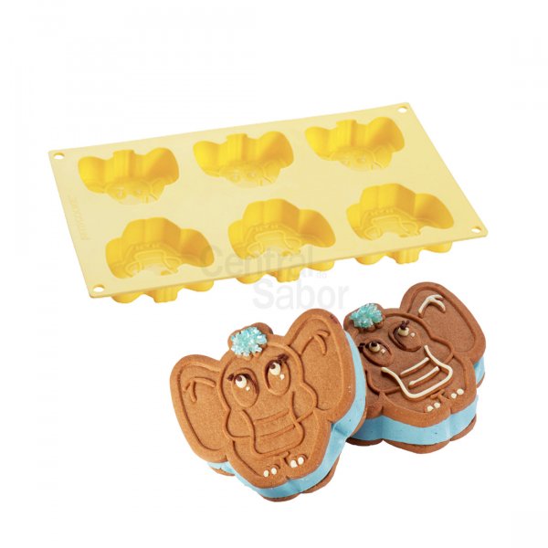 Molde P/ 'Sanduíche De Sorvete 'Pavocookie' - Elefante Ck07 - Pavoni Italia