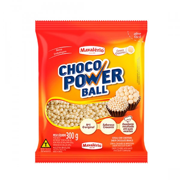 Choco Power Ball - Mini Branco - 300G - Mavalério