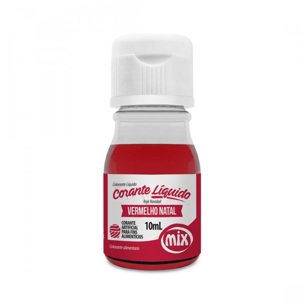 Corante Líquido - Vermelho Natal - 10Ml - Mix