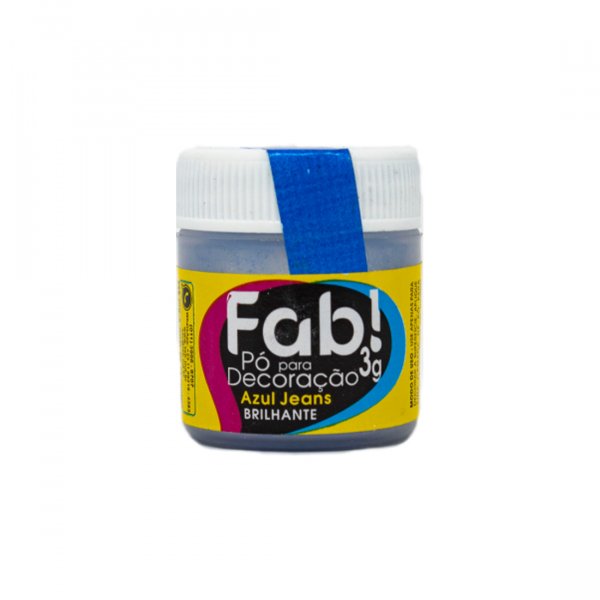 Pó Para Decoração Brilhante - Azul Jeans - 3G - Fab!