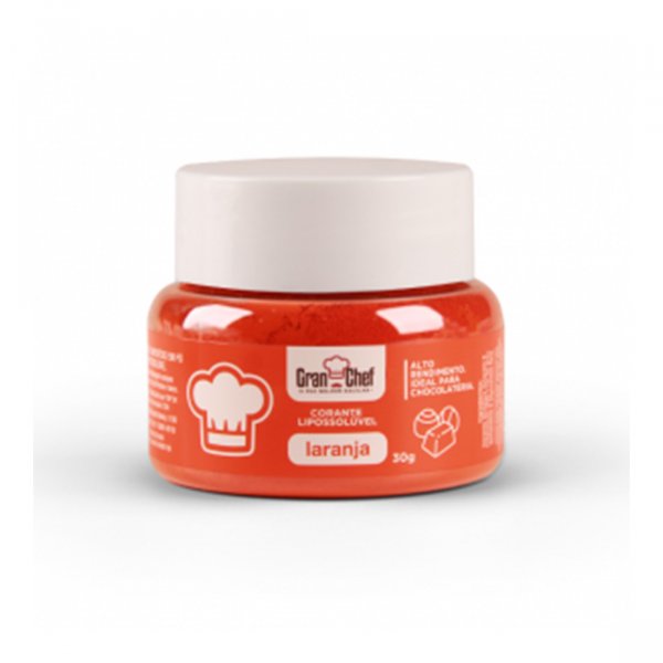 Corante Lipossolúvel para Chocolate Laranja - 30g - Gran Chef