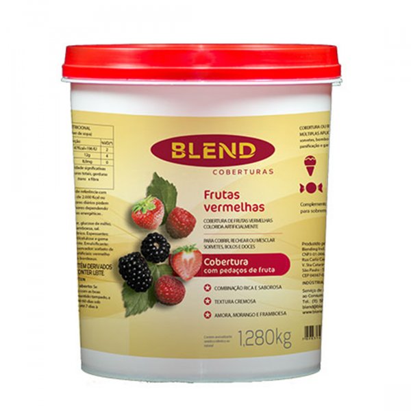 Cobertura Com Pedaços - Frutas Vermelhas - 1,28Kg - Blend
