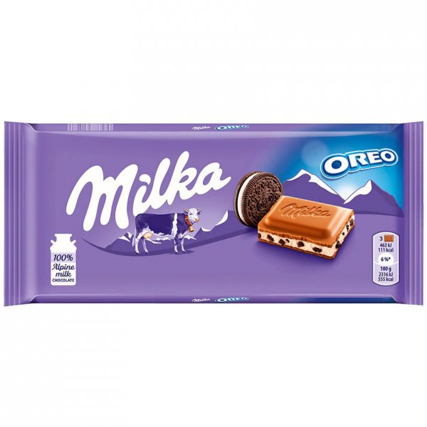 Chocolate Ao Leite Dos Alpes Recheado Com Oreo 100G - Milka