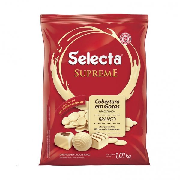 Cobertura Em Gotas Sabor Chocolate Branco - 1,01Kg - Selecta Supreme