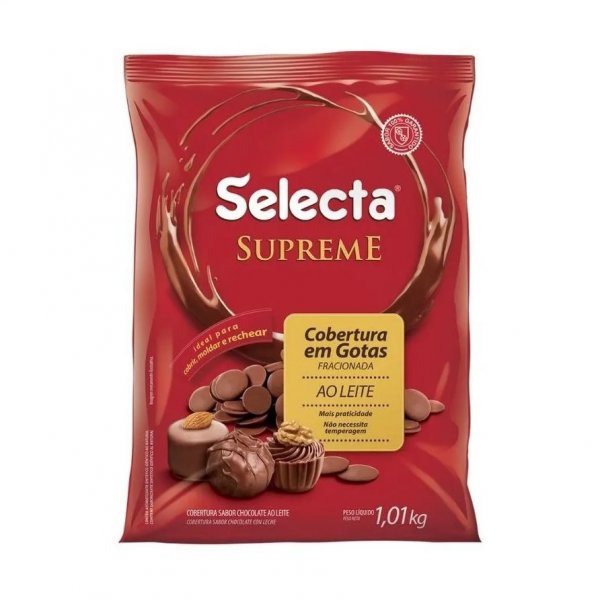 Cobertura Em Gotas Sabor Chocolate Ao Leite - 1,01Kg - Selecta Supreme