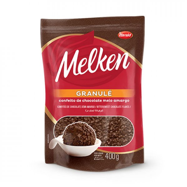 Granulado Granulé Chocolate Meio Amargo Melken 400g - Harald