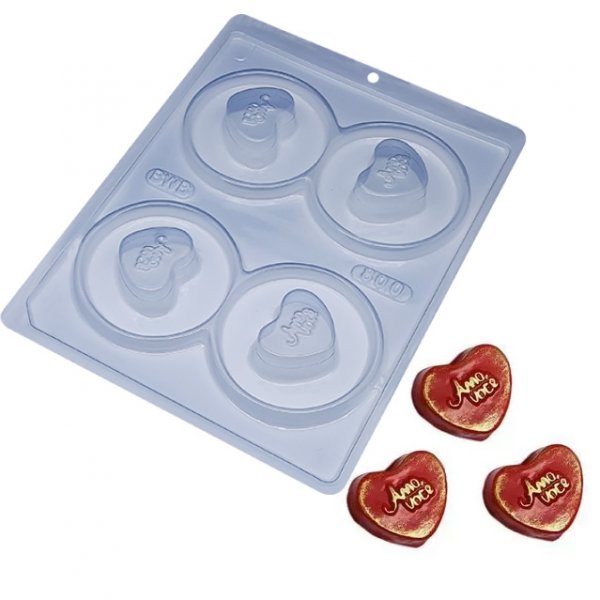 Forma Acetato Trufa Coração 3 Partes 800 -Bwb