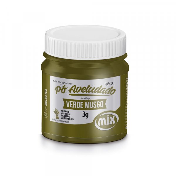 Corante Em Pó Aveludado Fosco Verde Musgo 3G - Mix