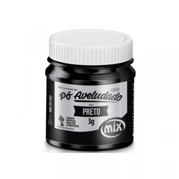 Corante Em Pó Aveludado Preto 3G - Mix