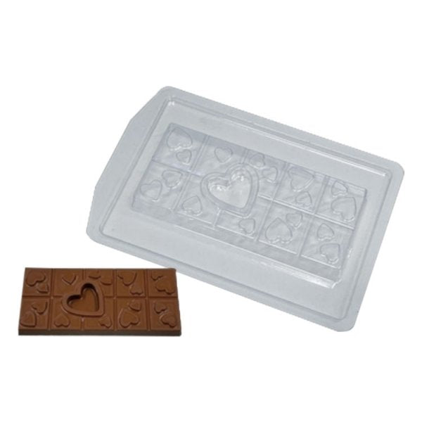 Forma Barra / Tablete Coração Vazado 110G 3 Partes Fp183