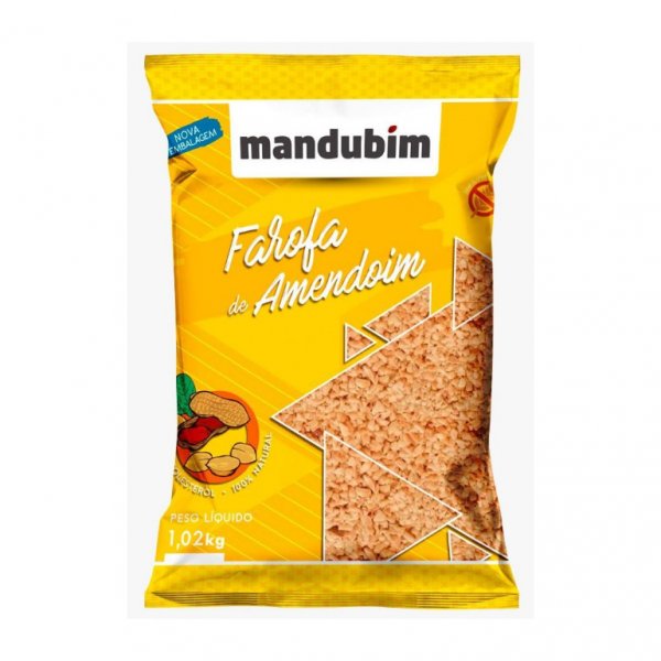 Farofa De Amendoim Torrado C/ Açúcar 1,02Kg - Mandubim