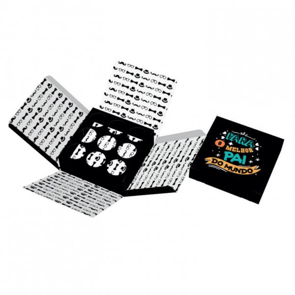 Embalagem Caixa Explosão Dia Dos Pais 12,5 X 12 Cm 9 Berços - Ideia Embalagens