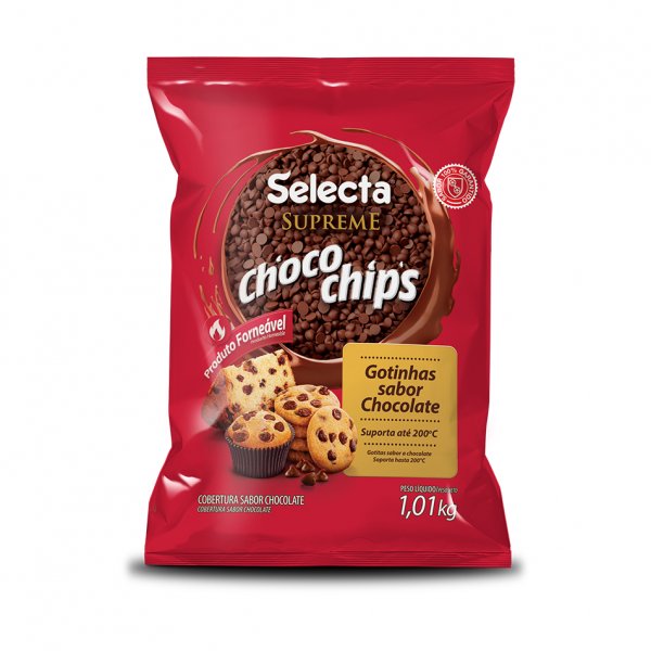 Cobertura Em Gotas Sabor Chocolate Forneável - 1,01Kg - Selecta