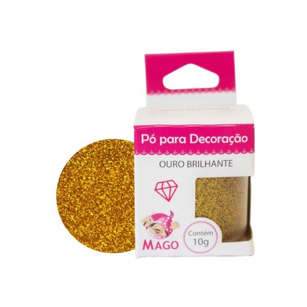 Pó Para Decoração Brilho - Ouro 10G - Mago