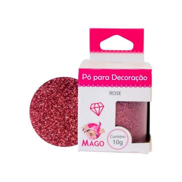 Pó Para Decoração Brilho - Rosê 10G - Mago