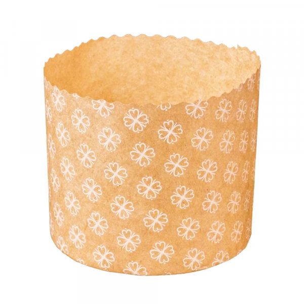 Forma Para Panetone 500G Kraft Decorado 12Unid - Ecopack