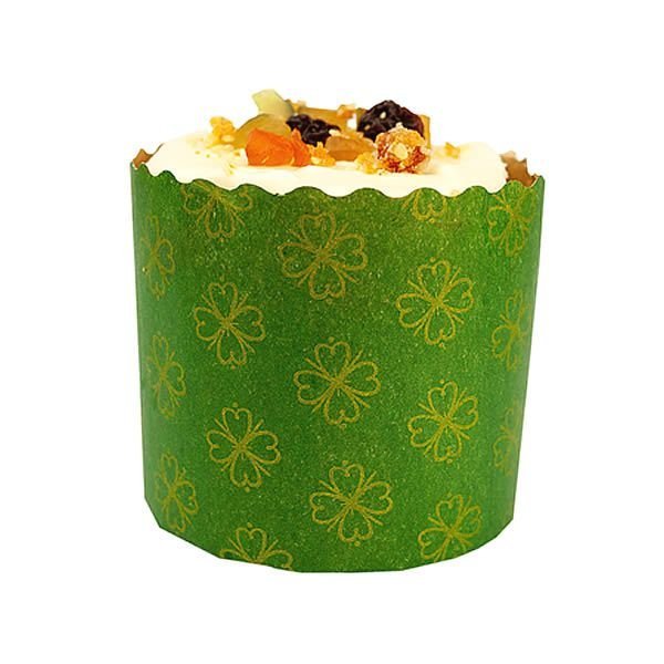 Forma Para Panetone 500G Kraft Verde 12Unid - Ecopack
