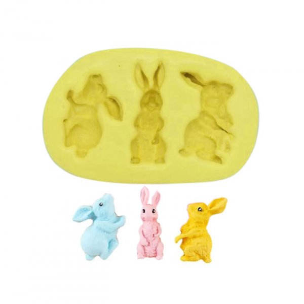 Molde De Silicone 27 Páscoa 3 Coelhos - Mazulli