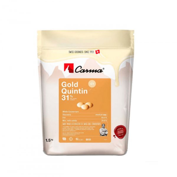 Chocolate Branco em Gotas - Suíço Carma Gold Quintin 31% Cacau - 1,5Kg - Callebaut