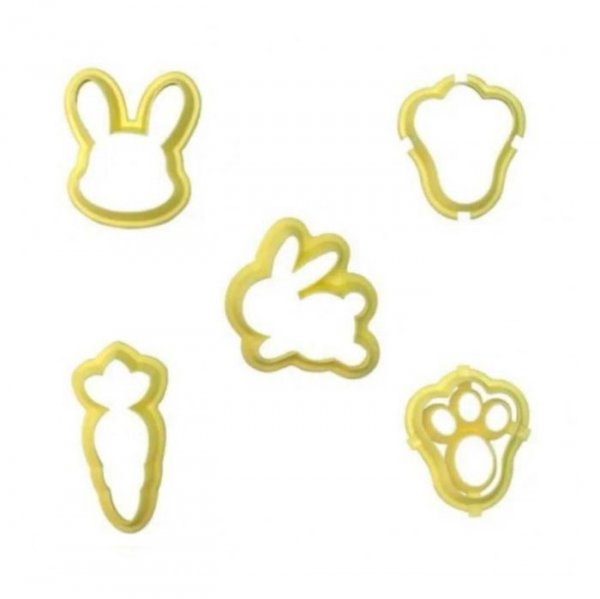 Kit Cortadores Páscoa Amarelo - 5 Peças - Blue Star