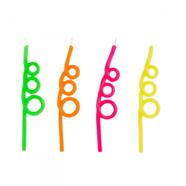 Vela Big Espiral Neon V157 - Silver Festas