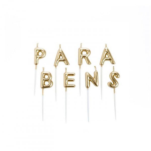 Vela Parabéns Dourada V076 - Silver Festas