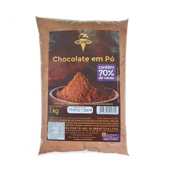 Chocolate em Pó 70% Cacau 1Kg - Du Porto