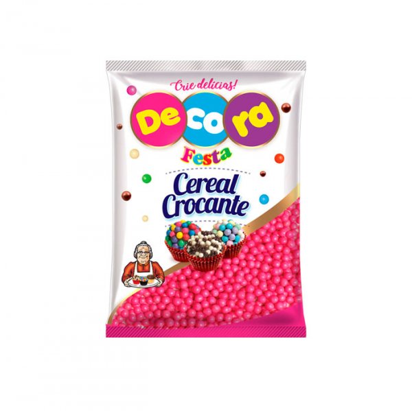 Mini Cereal Crocante Rosa 500G - Decora Festa