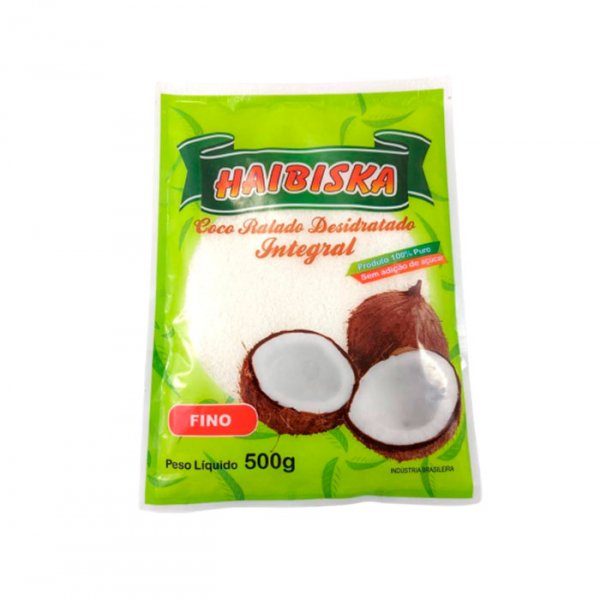 Coco Ralado Desidratado Integral Fino 500G - Haibiska