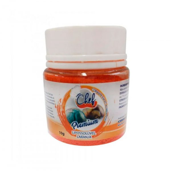 Corante Em Pó Para Chocolate - Laranja 10G - Premium Iceberg Chef