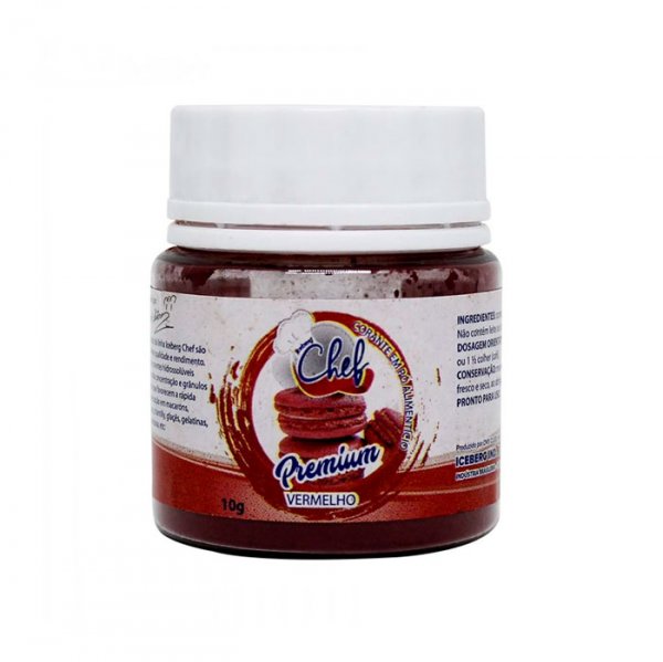 Corante Em Pó Vermelho 10G Premium - Iceberg Chef