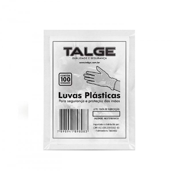 Luva Plásticas Para Segurança E Proteção Das Mãos 100 Uni - Talge