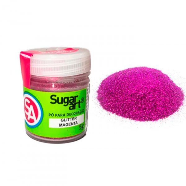 Glitter Magenta Para Superfície 5G - Sugar Art