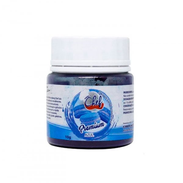 Corante Em Pó Azul 10G Premium - Iceberg Chef