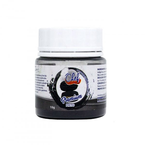 Corante Em Pó Preto 10G Premium - Iceberg Chef