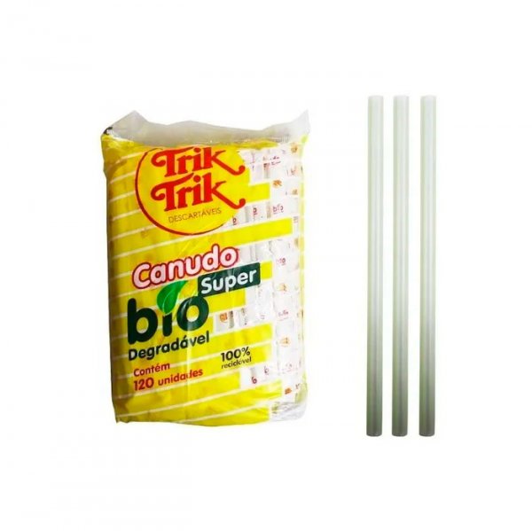 Canudo Biodegrádavel Super 120 Unidades - Trik Trik