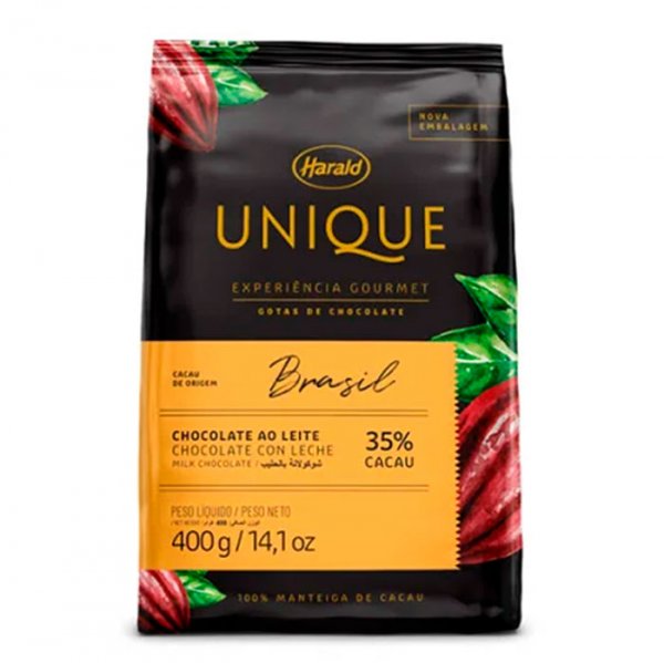 Gotas de Chocolate Ao Leite 35% Brasil Unique 400g - Harald